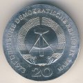 ГДР 20 марок 1973 год - 60 лет со дня смерти Августа Бебеля