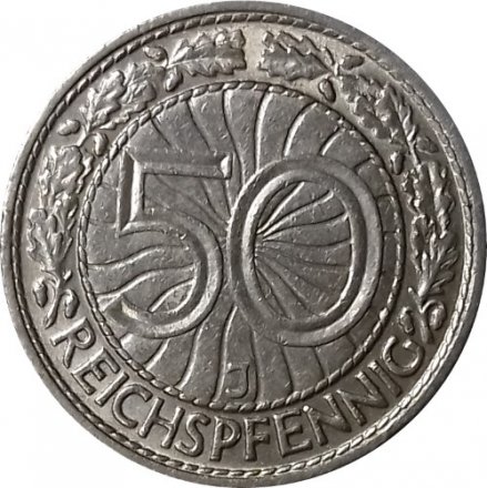 Веймарская республика 50 рейхспфеннигов 1935 год (J)