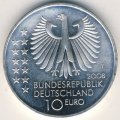Германия 10 евро 2008 год - 150 лет со дня рождения Макса Планка