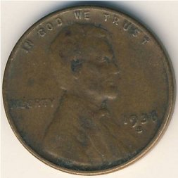 США 1 цент 1936 год (S)