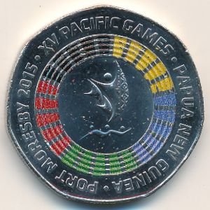 Папуа - Новая Гвинея 50 тойя 2015 год - XV Тихоокеанские игры (цветная)