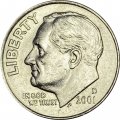 США 1 дайм (10 центов) 2001 год - Франклин Рузвельт (D)