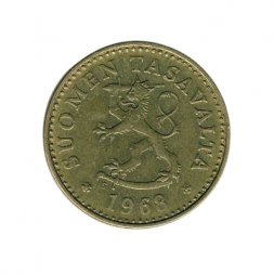Финляндия 10 пенни 1968 год