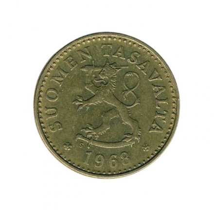 Финляндия 10 пенни 1968 год