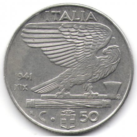 Италия 50 чентезимо 1941 год (магнетик)