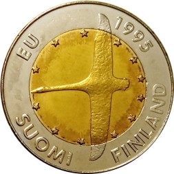 Финляндия 10 марок 1995 год - Вступление Финляндии в Европейский союз