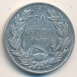 Чили 50 сентаво 1905 год