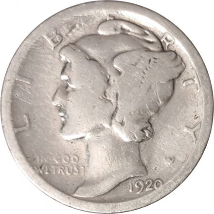 США 1 дайм (10 центов) 1920 год - Меркурий