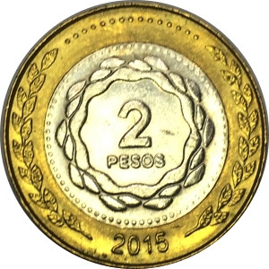 Аргентина 2 песо 2015 год
