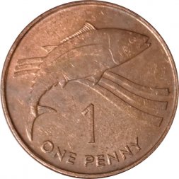 Остров Святой Елены и острова Вознесения 1 пенни 1997 год - Тунец - F