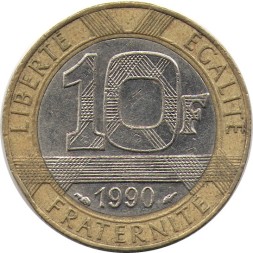 Франция 10 франков 1990 год - Гений Свободы