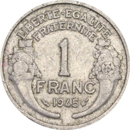 Франция 1 франк 1945 год (без отметки монетного двора)