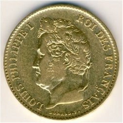 Франция 40 франков 1833 год