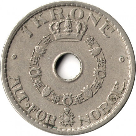 Норвегия 1 крона 1940 год - Король Хокон VII