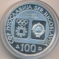 Югославия 100 динаров 1983 год - XIV зимние Олимпийские игры, Сараево 1984 год. Бобслей