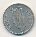 Ирландия 6 пенсов 1959 год - Ирландский волкодав