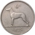 Ирландия 6 пенсов 1959 год - Ирландский волкодав