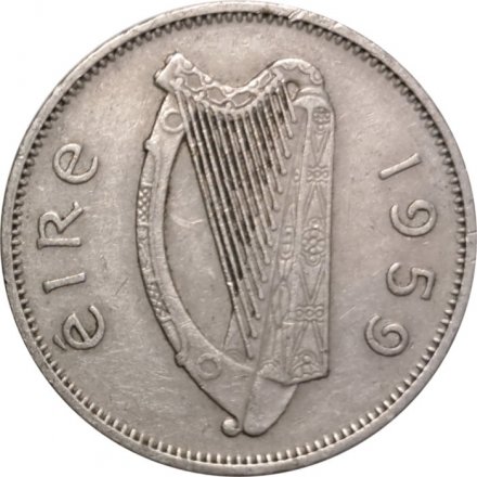 Ирландия 6 пенсов 1959 год - Ирландский волкодав