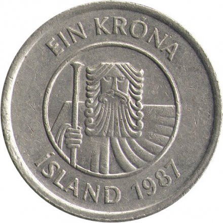 Исландия 1 крона 1987 год - Треска