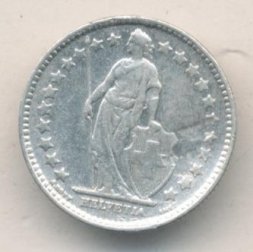 Швейцария 1/2 франка 1928 год