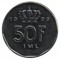 Люксембург 50 франков 1989 год - Великий герцог Жан (без надписи LETSEBUERG)