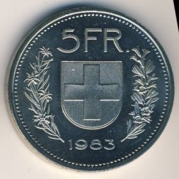 Швейцария 5 франков 1983 год