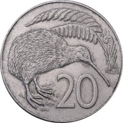 Новая Зеландия 20 центов 1987 год - Киви 