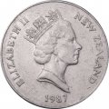 Новая Зеландия 20 центов 1987 год - Киви 