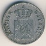 Монета Бавария 6 крейцеров 1854 год