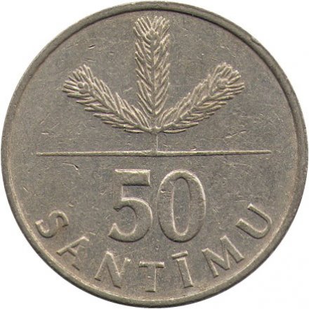 Латвия 50 сантимов 1992 год