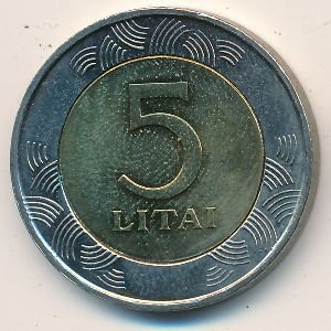 Литва 5 лит 1998 год