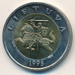 Литва 5 лит 1998 год