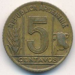 Аргентина 5 сентаво 1943 год