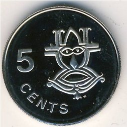 Соломоновы острова 5 центов 1977 год
