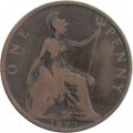 Великобритания 1 пенни 1899 год (бронза, коричневый цвет)