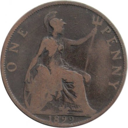 Великобритания 1 пенни 1899 год (бронза, коричневый цвет)