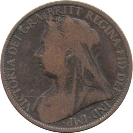 Великобритания 1 пенни 1899 год (бронза, коричневый цвет)