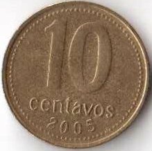 Аргентина 10 сентаво 2005 год