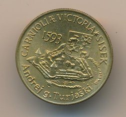Словения 5 толаров 1993 год - 400 лет битве при Сисаке