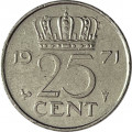 Нидерланды 25 центов 1971 год