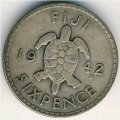 Фиджи 6 пенсов 1942 год