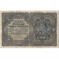 Польша 1000 польских марок 1919 год - Немецкая оккупация - G (надрывы, склейка)