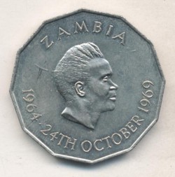 Монета Замбия 50 нгве 1969 год