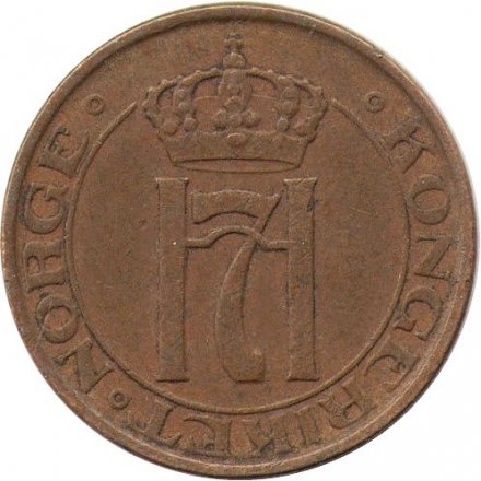Норвегия 2 эре 1939 год - Король Хокон VII