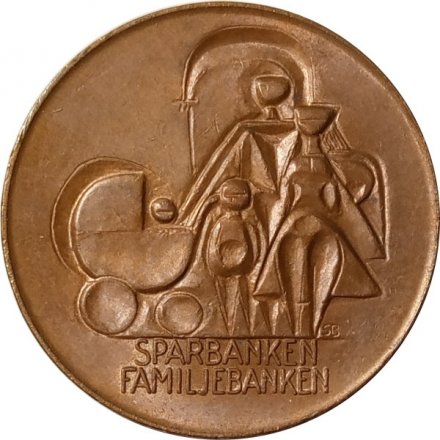 Жетон шведского семейного сберегательного банка. Sparbanken familjenbanken. 1960 год, Швеция