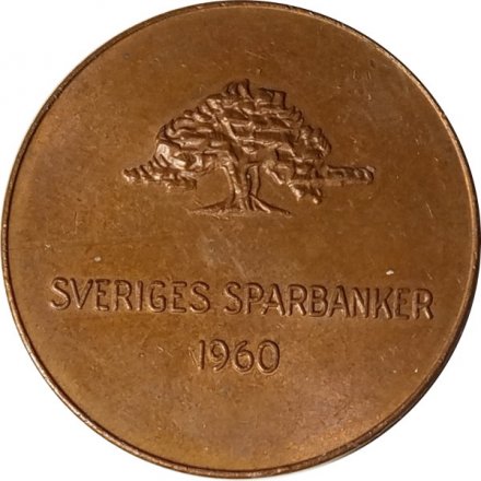 Жетон шведского семейного сберегательного банка. Sparbanken familjenbanken. 1960 год, Швеция