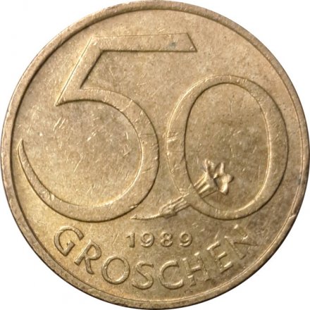 Австрия 50 грошей 1989 год