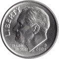 США 1 дайм (10 центов) 2004 год - Франклин Рузвельт (D)