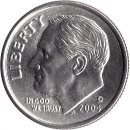 США 1 дайм (10 центов) 2004 год - Франклин Рузвельт (D)