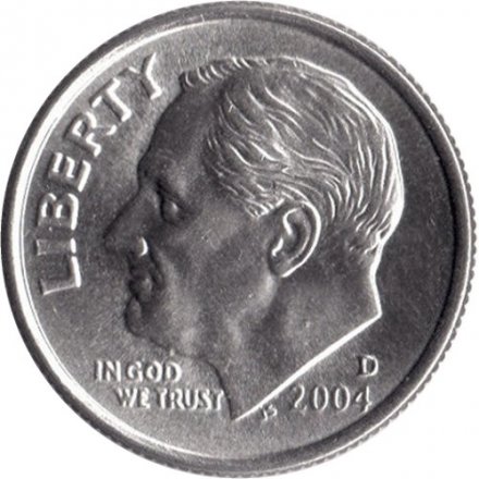 США 1 дайм (10 центов) 2004 год - Франклин Рузвельт (D)